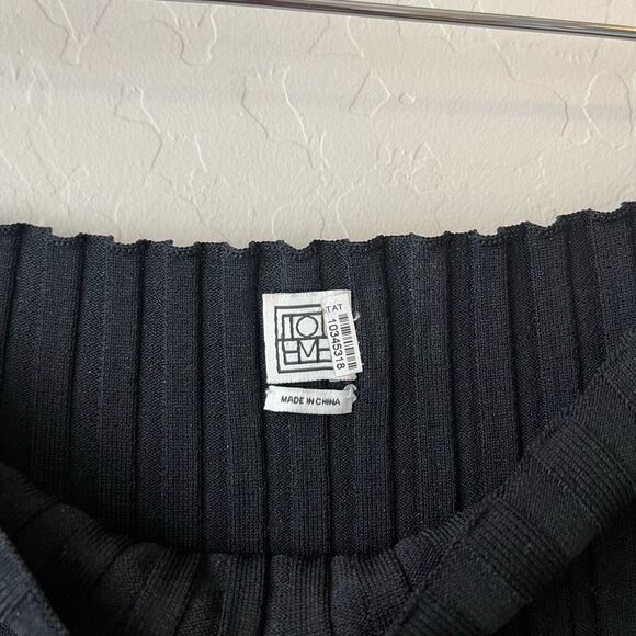 Toteme Dress Ribbed Knit Black Long Sleeve Orville Midi Dress‎ Size Medium - Picture 6 of 13